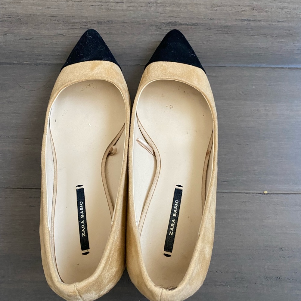 Zara Cap Toe Suede Like Shoes Size 35 or 5.5